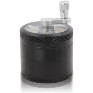 DCOU Broyeur en Aluminium incassable de broyeur de première qualité à manivelle de pour l'herbe de Fines et Les épices 4 pièces 2.2 Pouces (Noir-Aluminium)