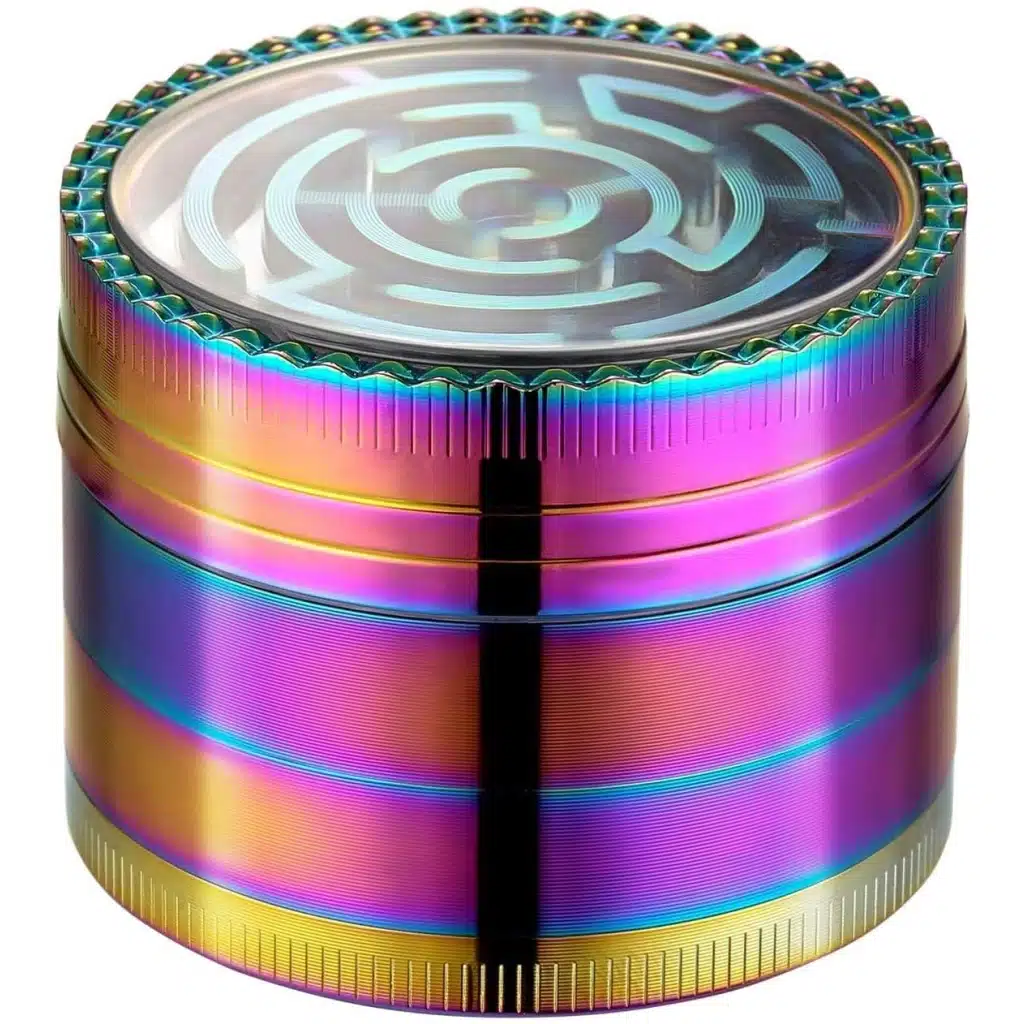 LIHAO Grinder Original Métal Forme Labyrinthe Moulin à Herbe en 4 Parties - Diamètre: 5.2cm